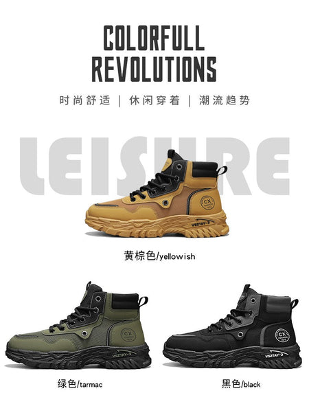 Men's work boots winter lace-up men's shoes warm safety platform size 44 Promotion designer anti-slip fashion