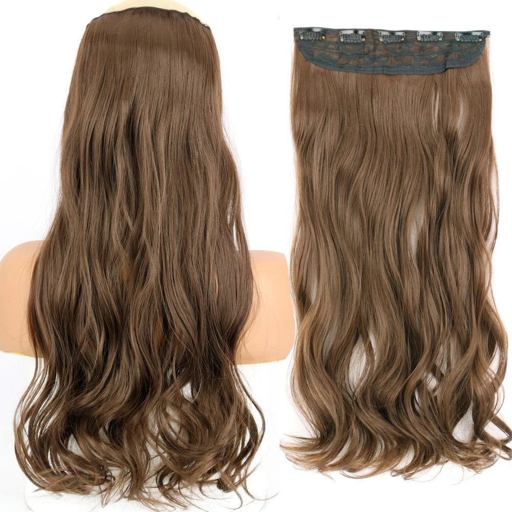 Long Straight Hairstyle 5 Clip Natural Hair Extension Synthetic Fiber Heat-Resistant Hairpiece 22"32" Black Brown Blonde