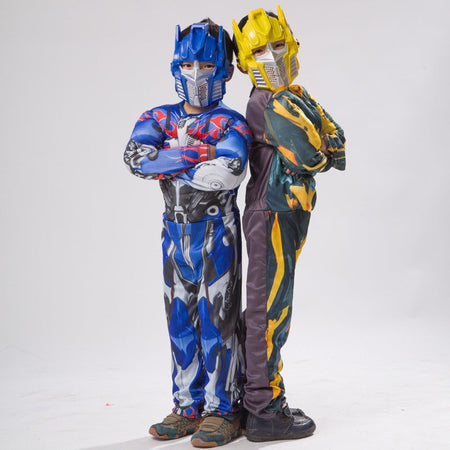 Boys Optimus Muscle Prime Fancy Dress American Boy Superhero Purim Halloween Book Week Child Captain Costume