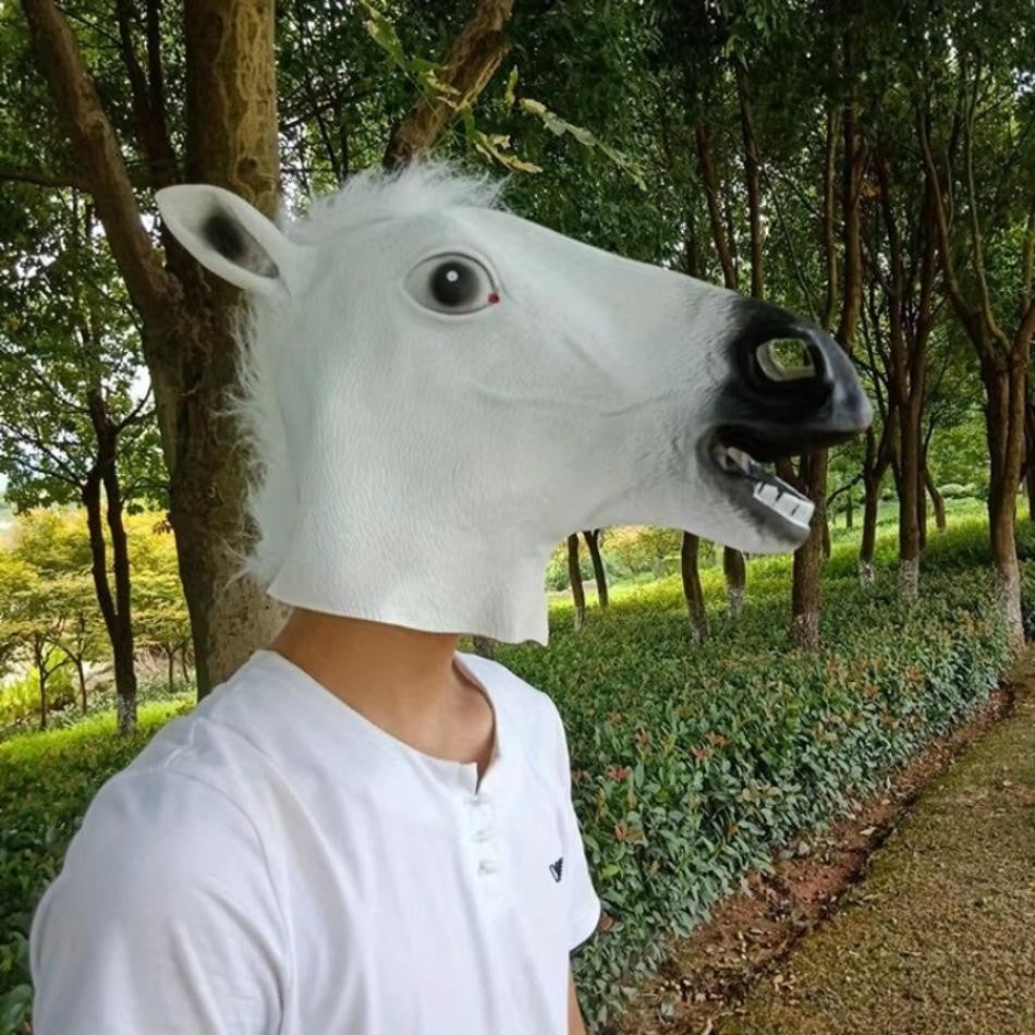 1 Pcs Funny Halloween Mask Halloween Decorations Horse Head Latex Masks Masquerade Party Decorations Adult Happy Halloween