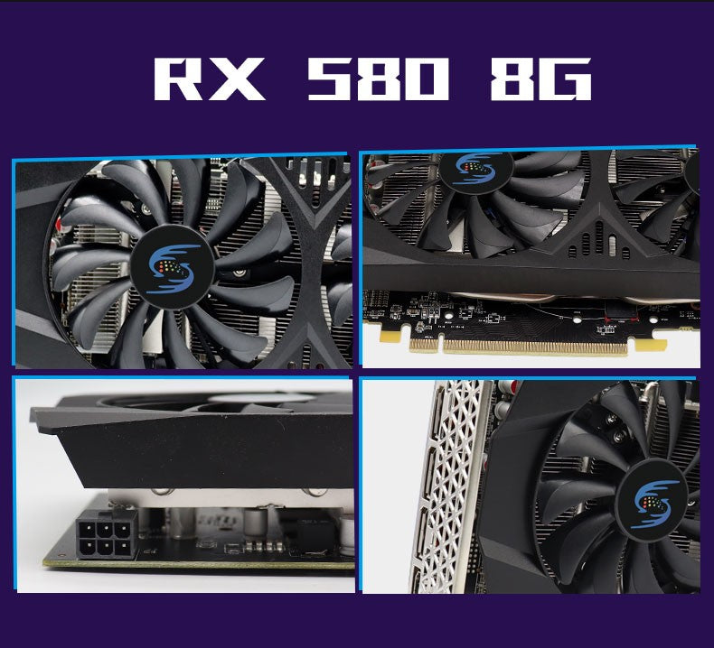 RX 580 8GB 2048SP Gaming Graphics Card  Radeon GPU RX580 Series placa de video Desktop Gaming Computer GPU
