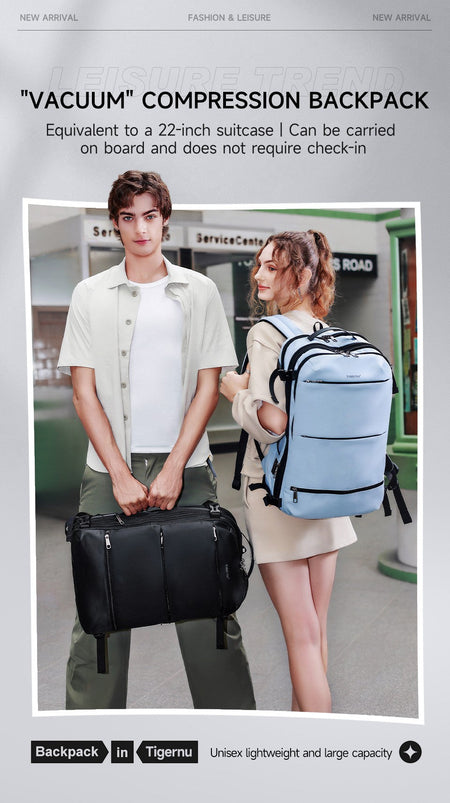 Tigernu Vacuum Backpacks Men Expandable Bags 17inch Laptop Backpack Bags Male Travel Backpacks Large Capacity Backpack Women Bag