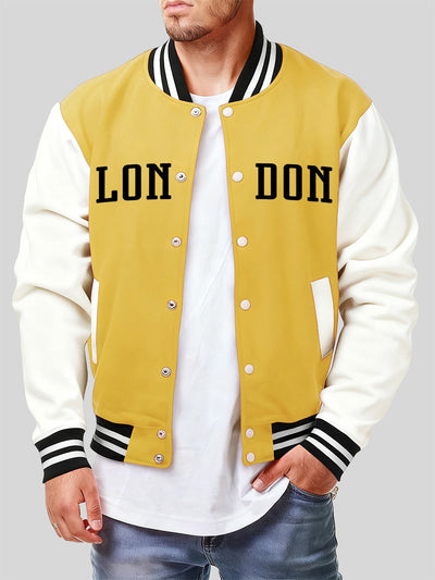 London Letter Prints Cotton Jackets Mens Winter Fleece Warm Baseball Jersey Fashion Pocket Coats Basics Comfortable Male Clothes