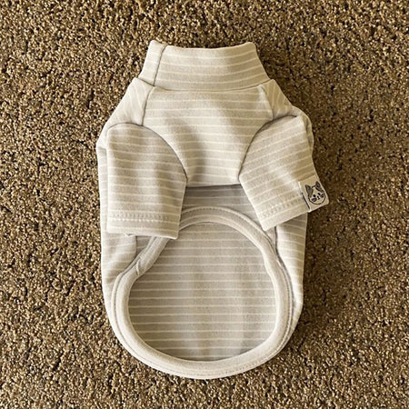 Pet Bottoming Shirt Teddy Beige Striped Vest Bichon Frise Winter Warmth Clothes Maltese Soft two-legged Clothing XS-XL