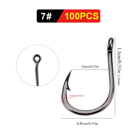 FTK 50-100pcs Gold Fishing Hook High Carbon Steel 1#-12# Barbed Hook With Ringed EYE Red Fishhooks for Carp Fishing Tackle