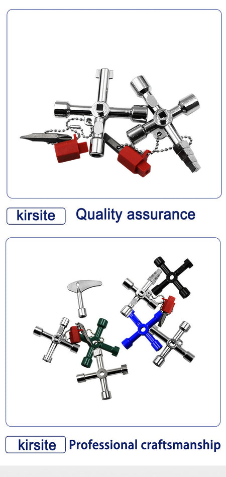 4in1 Electric Cabinet Elevator Hex Key Wrench Watermeter Valve Inner Triangle Wrench Multi-purpose Screwdriver Tool Set Portable