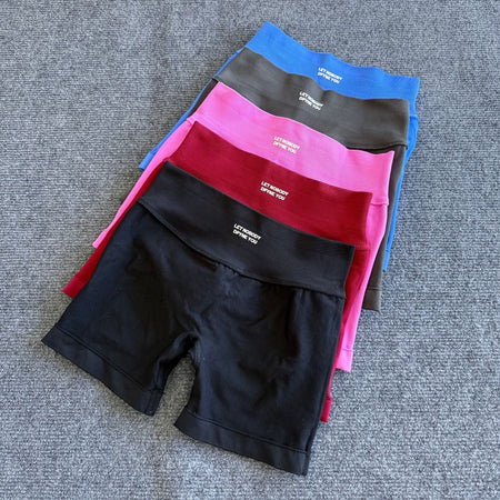 Impact Shorts with Logo Women Seamless Yoga Shorts Scrunch Bum Gym Shorts Workout Biker Short Fitness