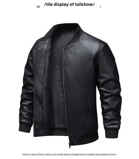 Men's Slim Fit Leather Jacket 2025 New Style Versatile Cool Fashionable PU Leather Coat Casual Streetwear
