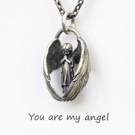 Silver-Plated Anime Mecha Beautiful Girl Girl Pendant Necklace Men and Women Hip-Hop Rock Punk Trendy Jewelry Gift