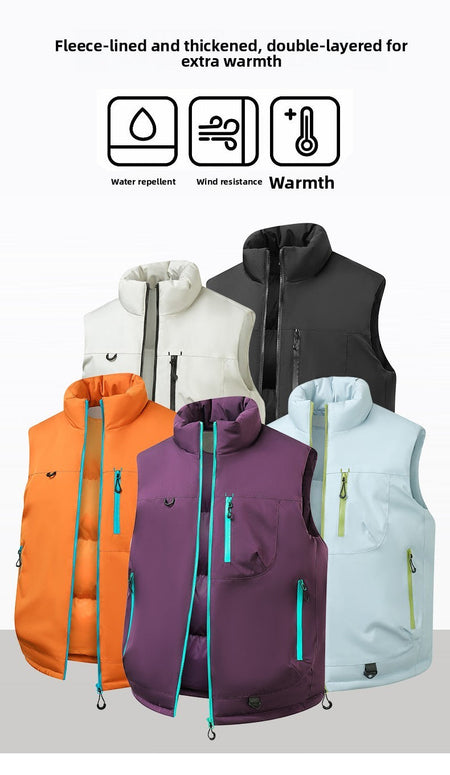 Couple Outdoor Fishing Casual Windproof Breathable Warm Vest Soft and Comfortable Winter Cold Proof Breathable Cotton Clothing
