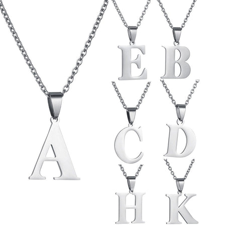 26 Alphabet Letters A-Z Name Pendant Stainless Steel Necklace Initial Minimalist Necklaces For Men Women Fashion Gifts Wholesale