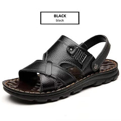 Loveontop Sandals Men's New Beach Shoes Cowhide Slippers Outdoor  Non-slip Thick-soled Leather Sandals for Me