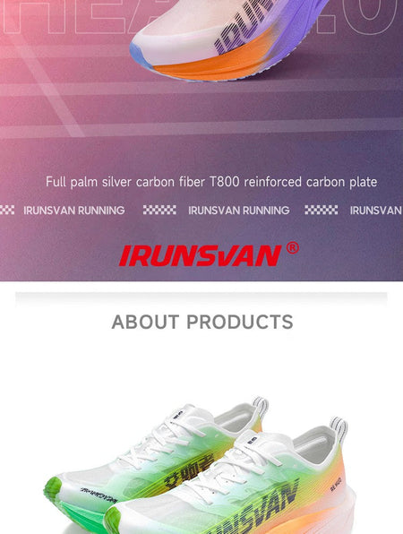 IRUNSVAN HEAT 2.0 Carbon Plate Sneakers Marathon Racing Professional Running Shoes Men Athletic Training Sport Shoes