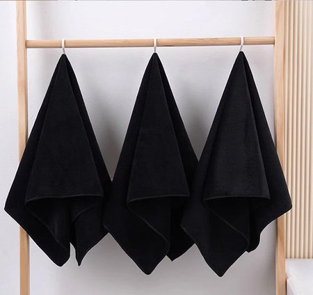 Black Microfiber Salon Hair Drying Towel Guest Used Hand Towels Hair Stylist Spa Bath Hair Drying Towel Cleaning Towel