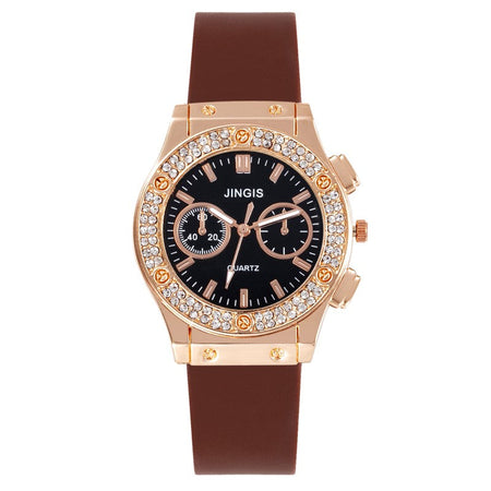 New Women Watches Fashion Silicone Quartz Watch All-Match Men's and Women's Same Diamond Watch Neutral Watch Alloy Student Watch