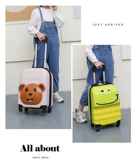 18 Inch ABS Spinner Cartoon Children's Trolley Case Wheel Suitcase Cute Animal 3D Three-dimensional Student Travel Luggage