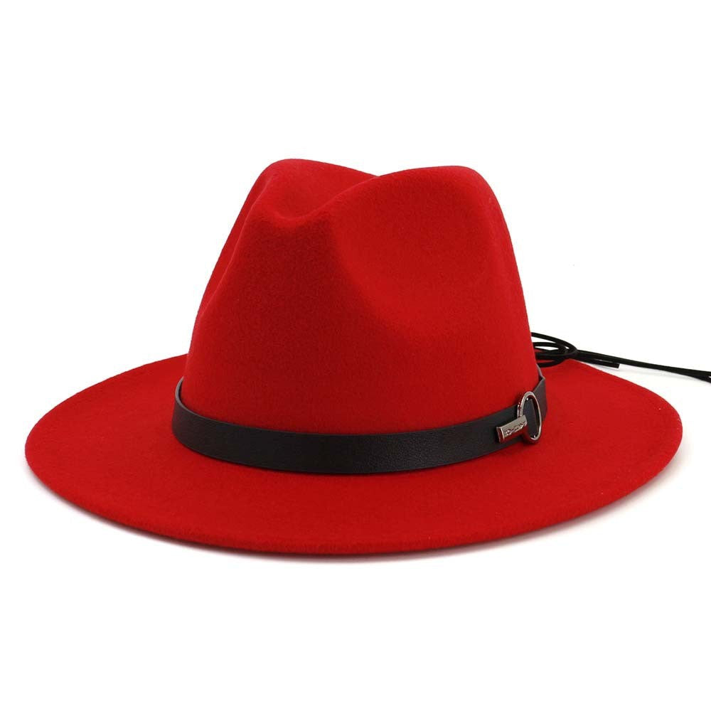 QBHAT Women Men Wide Brim Wool Felt Jazz Fedora Hats Panama Style Cowboy Trilby Party formal Dress Hat Large Size Yellow white