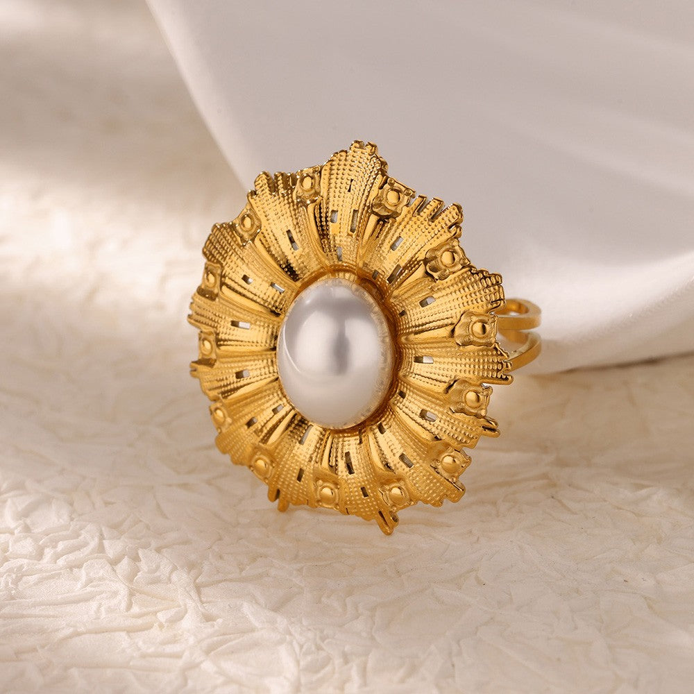 Luxury Stainless Steel Rings Gold Plated Colorful Stone Zircon Crystal Heart Ring For Women Wedding Boho Jewelry Christmas Gift