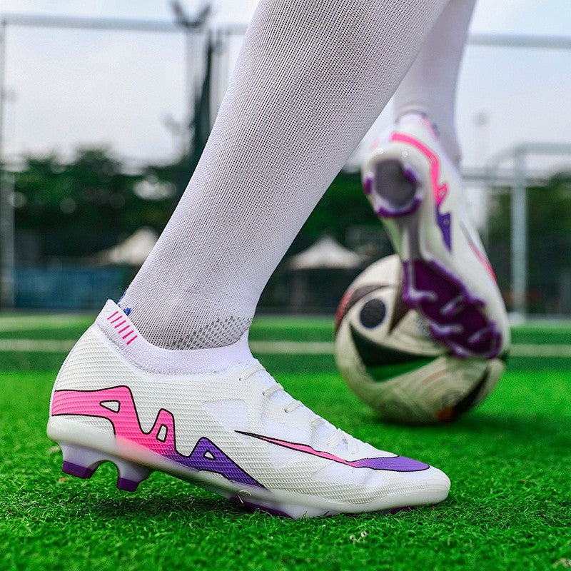 New Men Football Boots Match Indoor Long Spikes Ultralight Grass Cleats Breathable Soccer Shoes Sneakers Training Drop Shipping