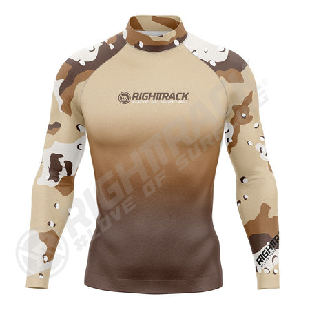 New Men's Surfing Shirt Camouflage Gradient Lycra Rashguard RIGHTTRACK Surf Sportswear Beach UV Protection Swimwear UPF50+