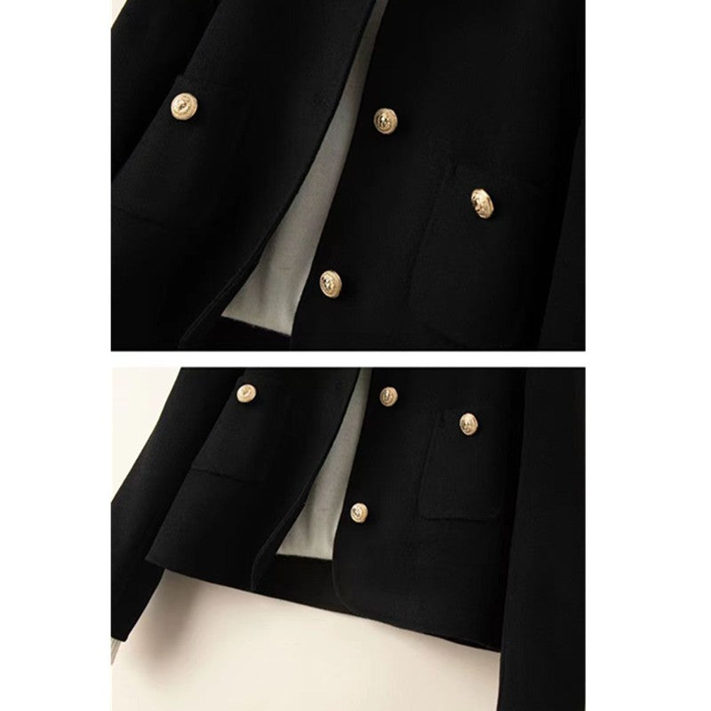 Spring Autumn 2025 New O-Neck Woolen Short Coat Women Female Korean Fashion Single-Breasted High-Quality Wool Jacket Female B733