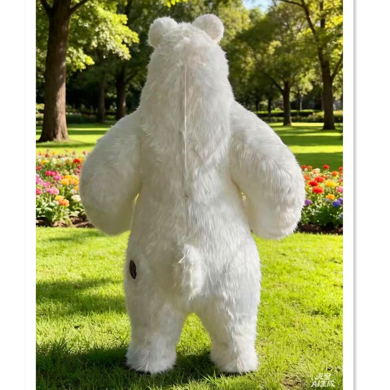 Polar Bear Panda Inflatable Costume 2m/2.6m/3m Optional Animal Imitation Costume Suitable for Christmas and Halloween, Fun Masco