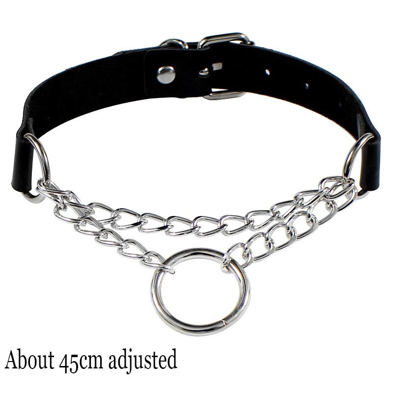Woman Black Punk Choker Collar Necklace Sexy PU Leather Heart Lock Key Spike Chocker Gothic Cosplay Accessories Party Jewelry