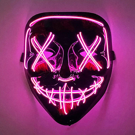 Scary Wireless Glowing LED Mask Halloween Party Supplies Neon Purge Mask Cosplay Luminous Face Masks Carnival Festival Props