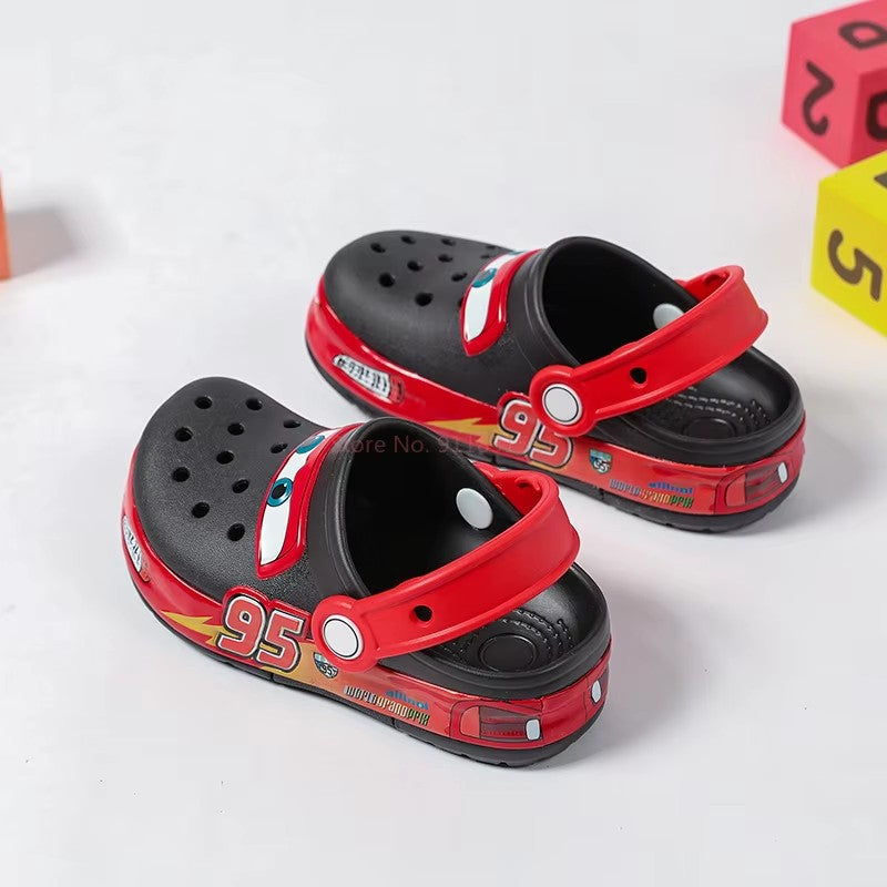 Disney Mcqueens Pixar Cartoon Solid Waterproof Slippers Hole Sandals Outdoor Sand Sandals Casual Breathable EVA Adult Shoes Gift