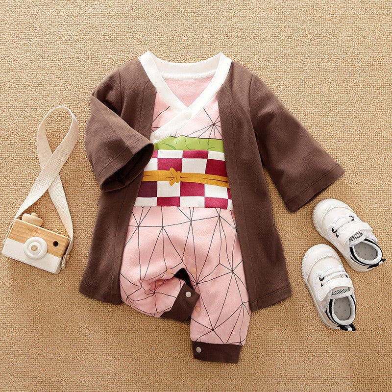 Newborn Baby Anime Cape Style Children Long Sleeve Cotton Bodysuit, Cute Kids Boys Girls Romper