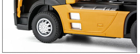 1:50 Miniature Trailer Dump Truck Cars Toys Model 3 Doors Opened Extended Engineering Vehicle Light Sound Car Boys Festival Gift