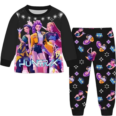 KPop Demon Hunters Movie Peripheral Pajama Set Kawaii Long Sleeve Long Pants Anime Costume Children's Toy Christmas Gift