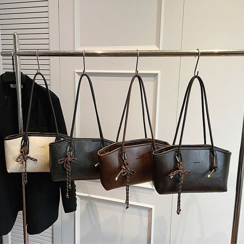 PU Leather Shoulder Bags For Women 2025 Winter Y2K Trend Female Crossbody Bag Lady Handbags And Purses Retro Tote Bag bolso