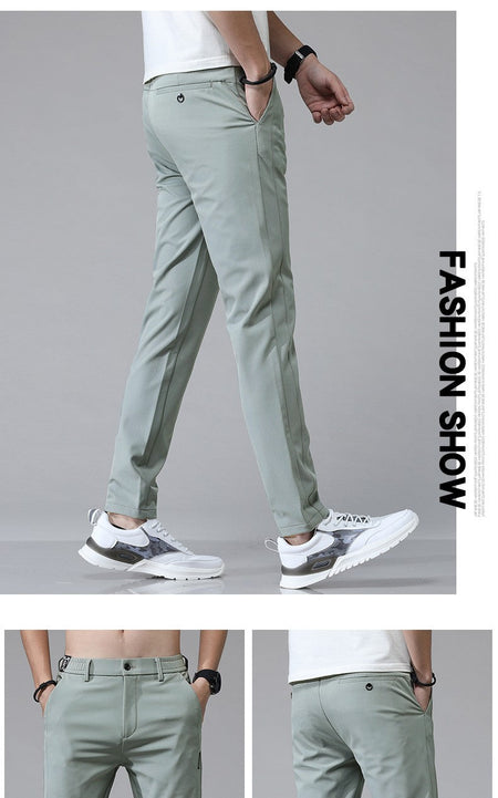 5 Colors Spring Summer Ultra-thin Men's Stretch Slim Straight Casual Pants High Quality Fashion Breathable Golf Sports Trousers