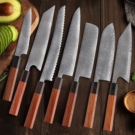 TURWHO Hand Forged Japanese Kitchen Knives Damascus Chef Knife High Carbon VG10 Steel Santoku Nakiri Bread Utility Handmad Knife