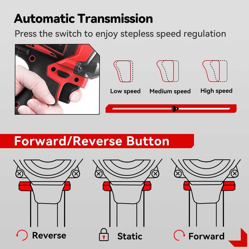 ONEVAN 1200W Brushless Cordless Electric Impact Wrench Portable Screwdriver Drill Repair Power Tool For Makita 18V Battery Pin