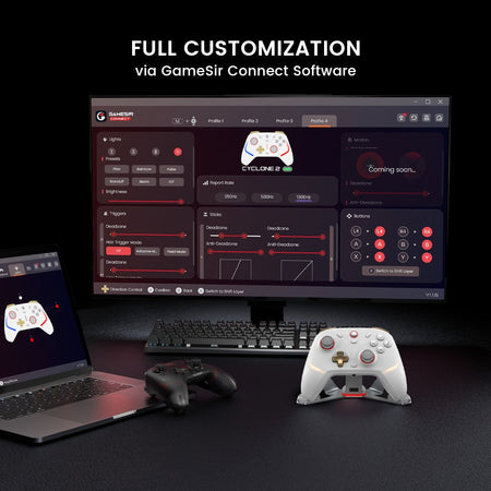 Gamesir Cyclone 2 Wireless Controller with  Hall effect Controller for PC Steam Switch ios Andrioid Optional base