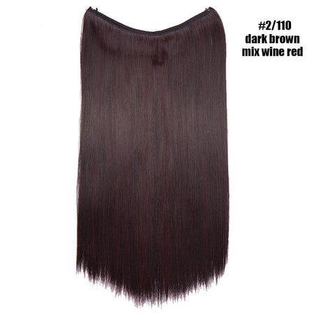 BENEHAIR Synthetic Invisible Wire No Clips In Hair Extensions Secret Fish Line Hairpieces Hair Extensions Fake Hair For Women