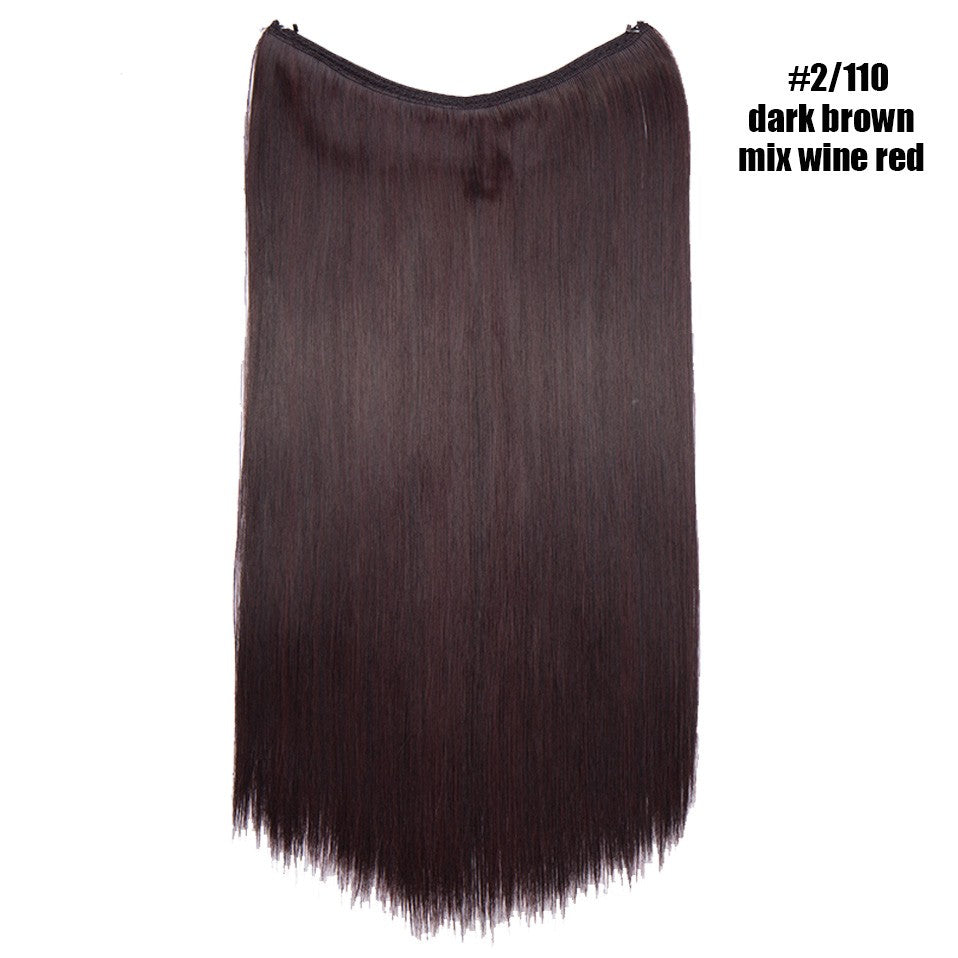 BENEHAIR Synthetic Invisible Wire No Clips In Hair Extensions Secret Fish Line Hairpieces Hair Extensions Fake Hair For Women