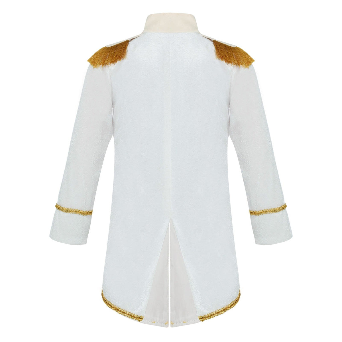 Little Boys Prince Cosplay Costume Long Sleeve Gold Fringe Braiding Velvet Tuxedo Tailcoat Royal Court Cosplay Jacket Dress Up