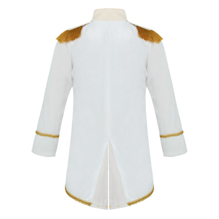 Little Boys Prince Cosplay Costume Long Sleeve Gold Fringe Braiding Velvet Tuxedo Tailcoat Royal Court Cosplay Jacket Dress Up