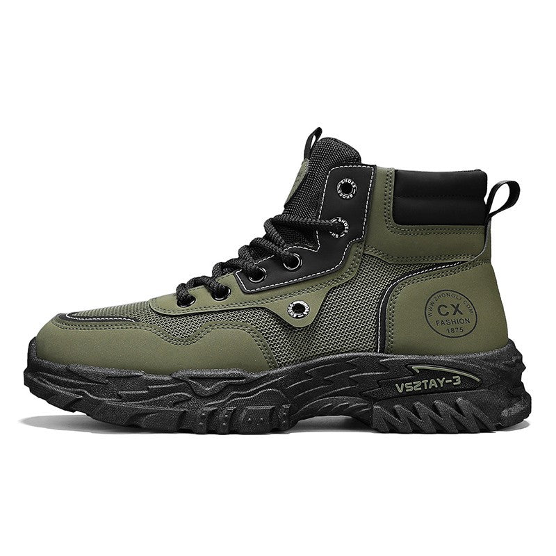 Men's work boots winter lace-up men's shoes warm safety platform size 44 Promotion designer anti-slip fashion