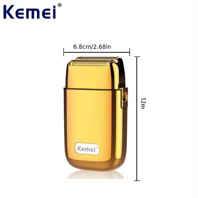 Kome KM-TX1 Men's Electric Shaver Double Blade USB Charging High-End Metal Gift Box Shaving Razor for Smooth Facial Hair Removal