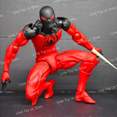 Original Mess Toys Spider Figure Black Suit Neighbor Symbiote Scarlet Spider Kaine Parker Black Red Spider Action Figure Toys