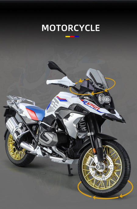 1/9 R1250 GS ADV Alloy Racing Motorcycle Diecasts Street Sports Motorcycle Model Simulation With Light Collection Kids Toys Gift