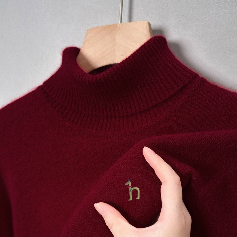 Hot Sales Autumn Winter New Men's Long Sleeve High Neck Pullover Sweater Luxury Quality Print Soft Warm Knitted Fashion Menswear