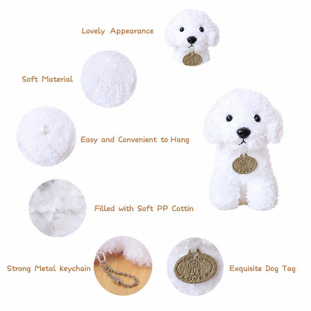 8-36Pcs Puppy Stuffed Animals Bulk Adopt A Puppy Party Favors with Card Hat Paper Boxes Birthday Stuffed Dogs Keychain for Kids