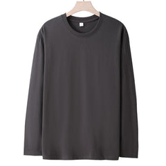Long Sleeves T-Shirts Men 100% Cotton Tee Tops Male Autumn Basic Plain Color Tshirts Women Normal Fit Size M-5XL Under Wear Man