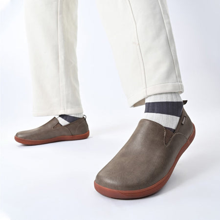 Oiaano  Wide Toe Men Minimalist Shoes  Comfortable Sneakers Leather Casual Shoes Black Slip On Leisure Loafers  Drive  Office