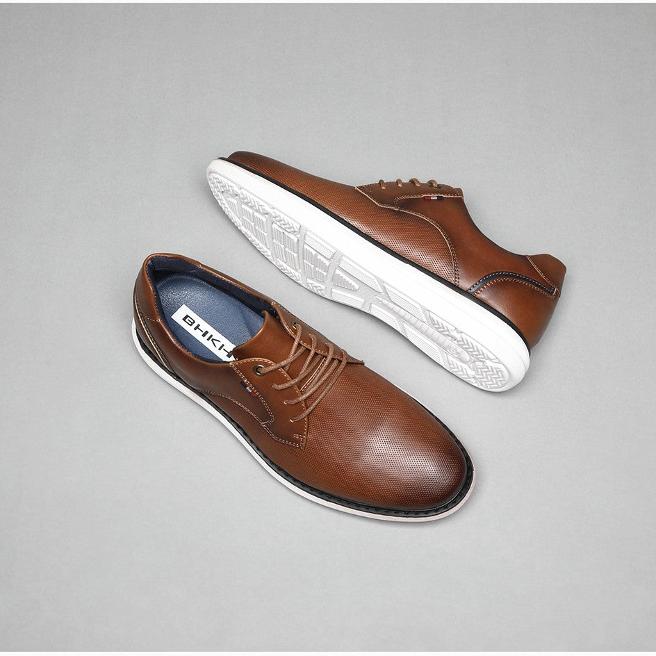 BHKH 2025 Genuine Leather Dress Shoes Comfy Men Casual Shoes Smart Business Work Office Lace-up Men Shoes